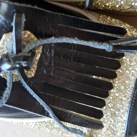 Croon RARE tassel  gold glitter and black shoes Size 38 (us 7.5 ) - Picture 4 of 11